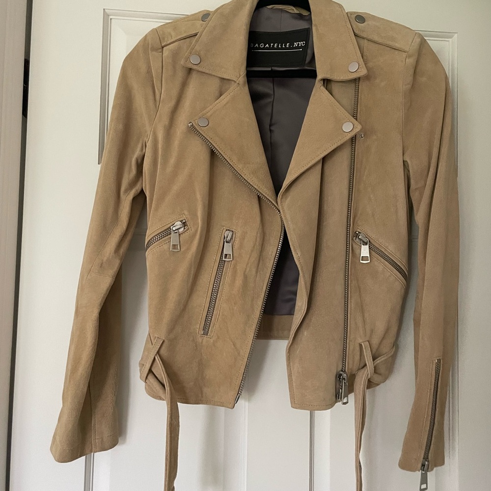 Bagatelle Beige Leather Jacket
